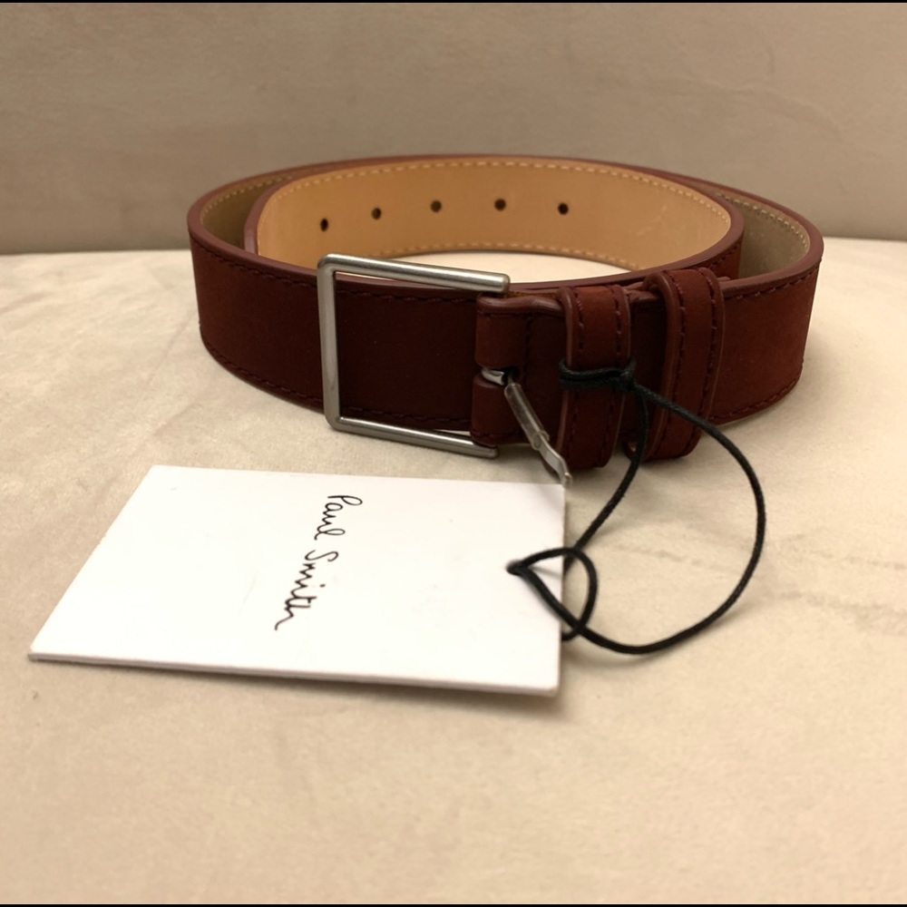 Paul Smith Leather Belt - wine red NWT